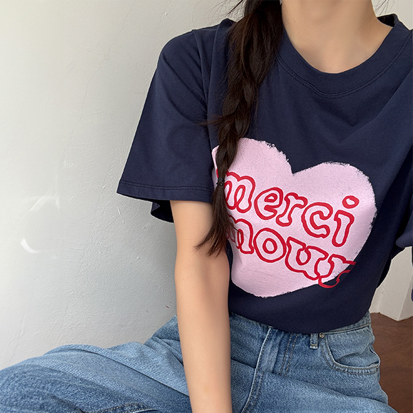 Heart Merci Printing Short-sleeve T-shirt