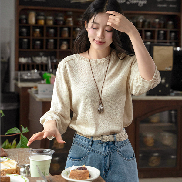 French Linen Round Knitwear