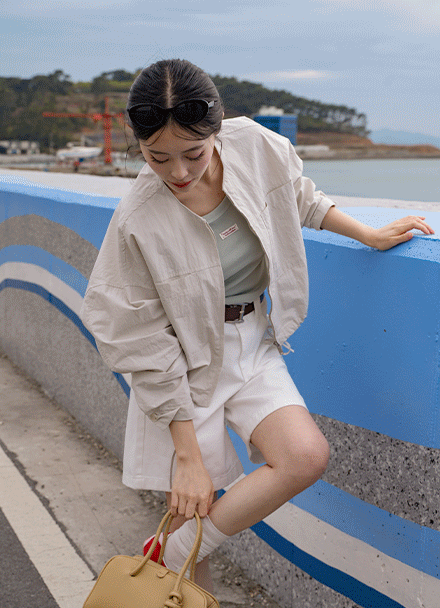 Hem String Pocket Jumper Korea