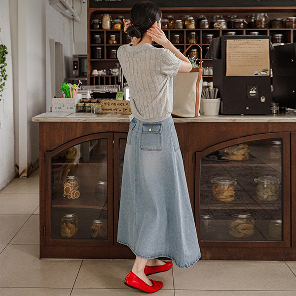 데일리 Collar Punching Short-sleeve Knitwear