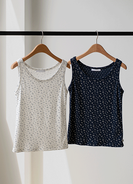 Brandy Floral Patterns Sleeveless Shirts Korea