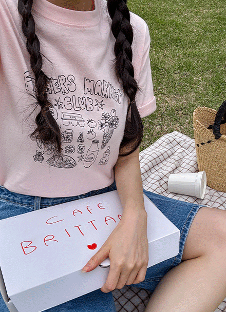 Farmer Market Sketch Short-sleeve T-shirt Korea