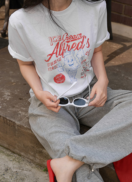 Ice Cream Vintage Short-sleeve T-shirt Korea