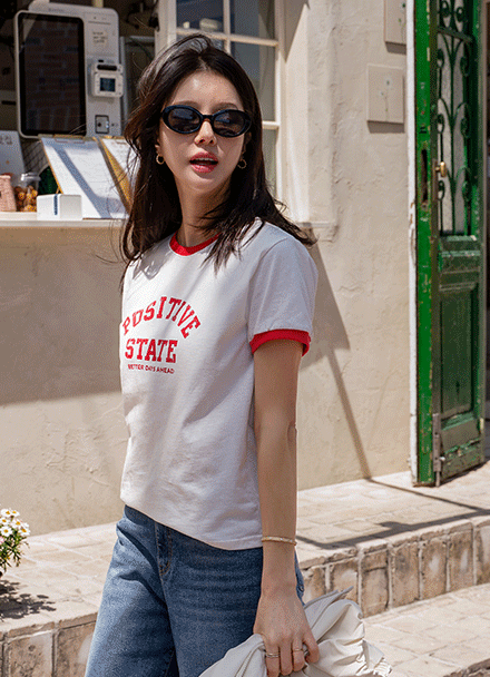 Point State Lettering T-shirt Korea