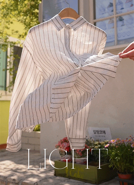 Stripe Flatter Linen Shirt Korea
