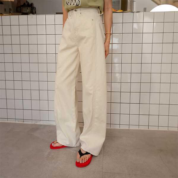 버드 다트 Straight 코튼 Pants