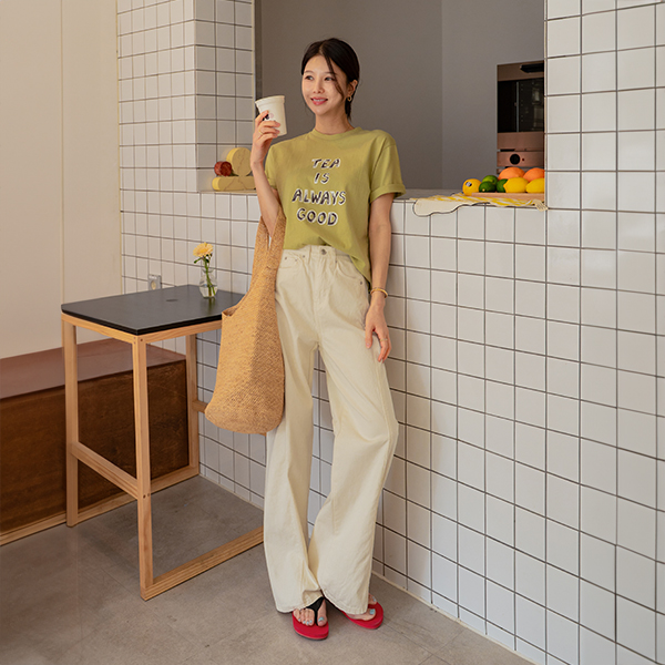 버드 다트 Straight 코튼 Pants