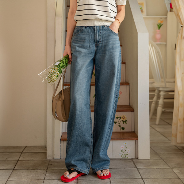 편안한 와이드 Baggy Denim Pants