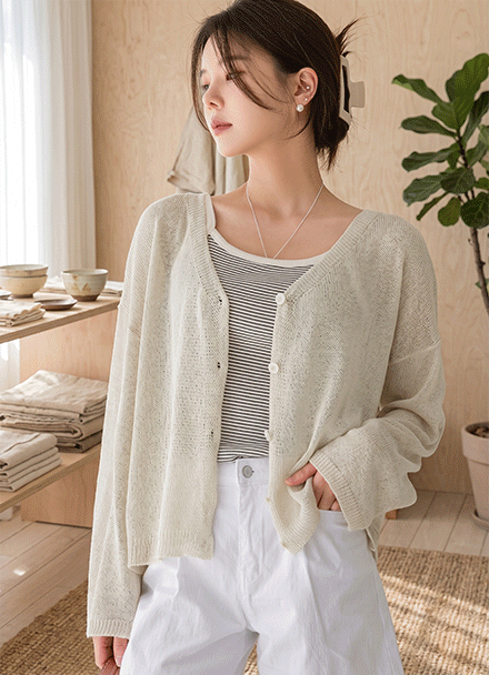 Summer of V-neck cardigan Korea