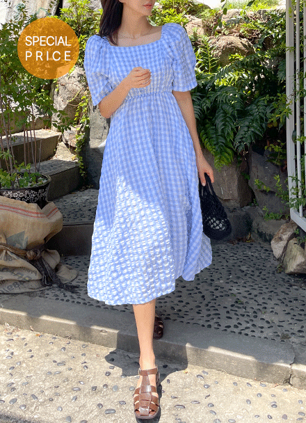 [Special Sale] Banding Gingham Check Dress Korea