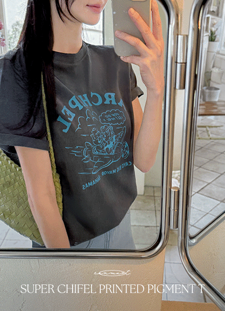 Super Chiffel Printed Pigment T-shirt Korea