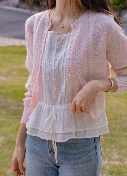 Pure Pintuck Sleeveless Blouse Korea