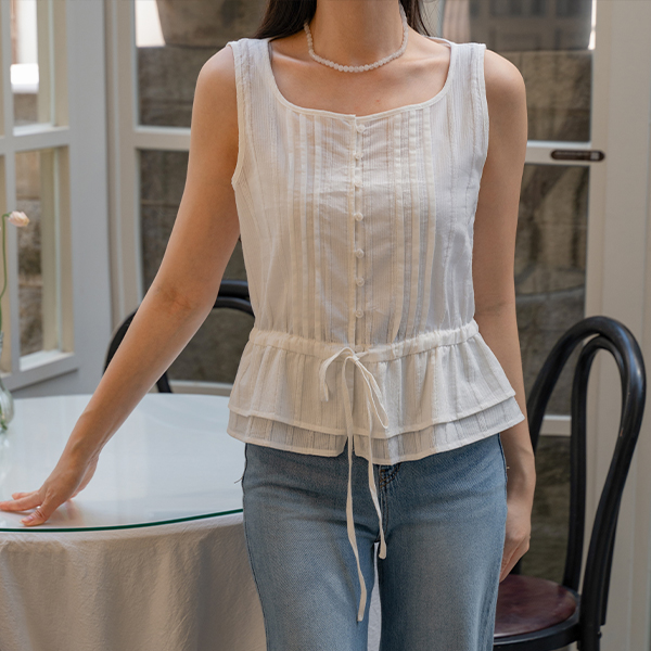 Pure Pintuck Sleeveless Blouse