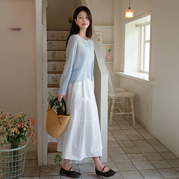 바스락 Flare Banding Skirt