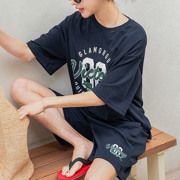 [Special Sale] 빅토리아 데일리 Short-sleeve Pants Set