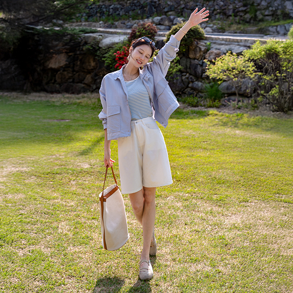 Hem String Nylon Rustle Jumper