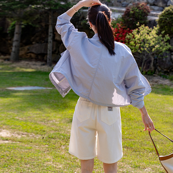 Hem String Nylon Rustle Jumper