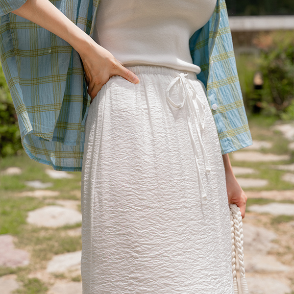 Double Layered Slit Banding Skirt