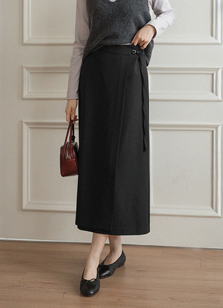 Laura Side Belt Wrap Skirt Korea
