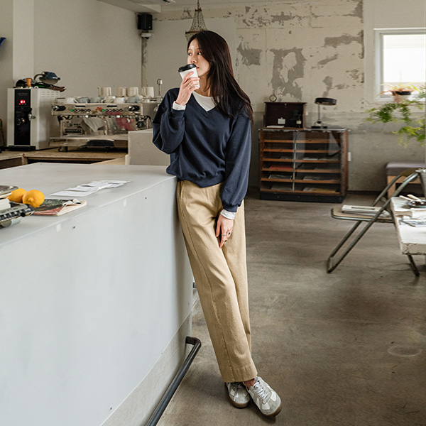 Perfect Cotton Pants 71ver (back incision semi-wide)
