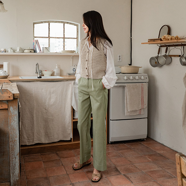 Perfect Cotton Pants 71ver (back incision semi-wide)