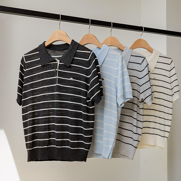 Scotch Pendant Horizontal Striped Collar Knitwear