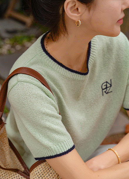마로니 Color Matching Round Knitwear Korea