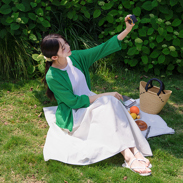 Summer Rolling Sleeve Patch Cardigan