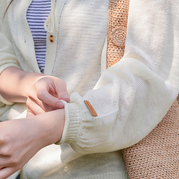 Summer Rolling Sleeve Patch Cardigan