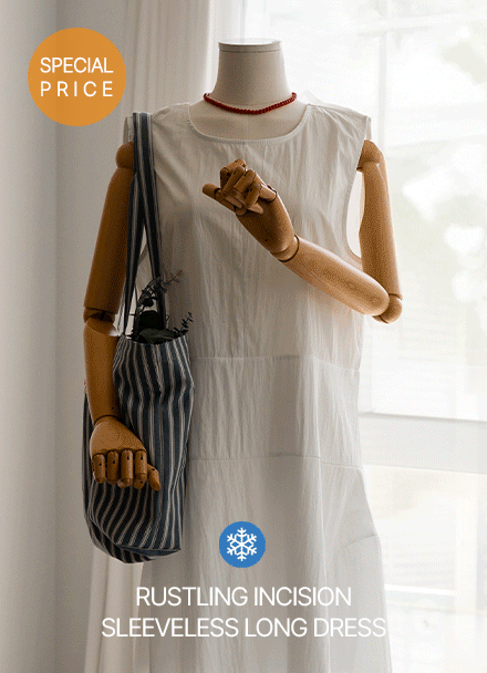 [Special Sale] Rustling Incision Sleeveless shirts Long Dress Korea
