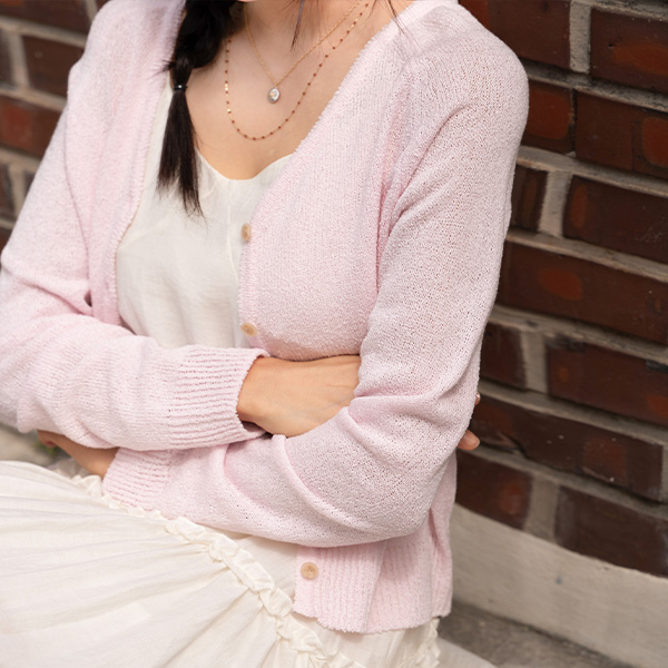 Raglan Boucle Embroidery Cardigan