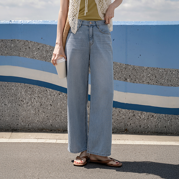 Summer Lyocelle Banding Straight Pants