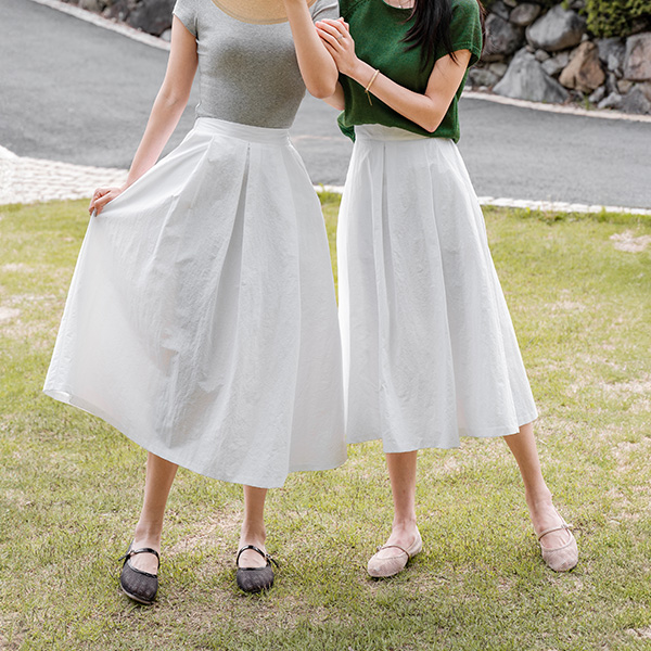 키작아도 쿨 핀턱 Skirt (여름바스락플레어)