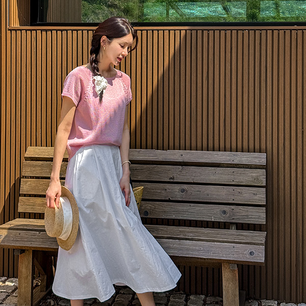 키작아도 쿨 핀턱 Skirt (여름바스락플레어)