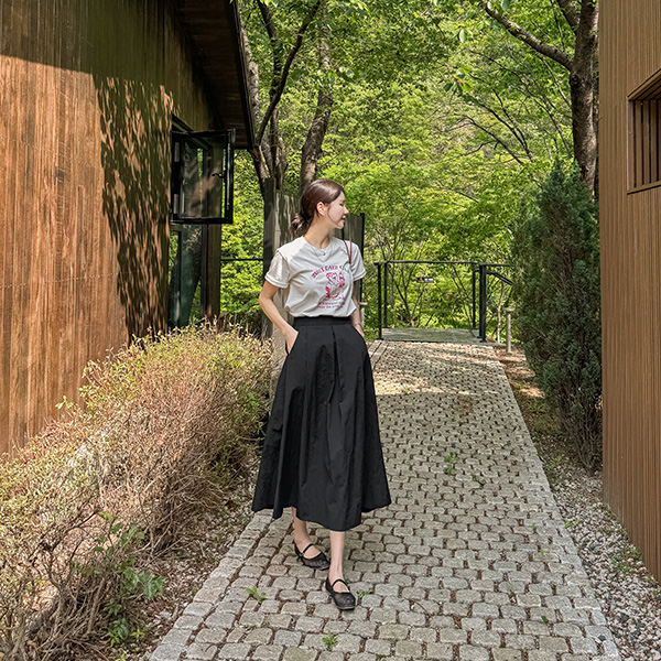 키작아도 쿨 핀턱 Skirt (여름바스락플레어)