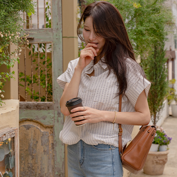 [valyou] line Stripe string Shirt