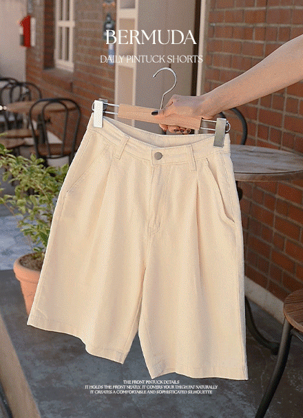 Daily Pintuck Half-length Shorts Korea