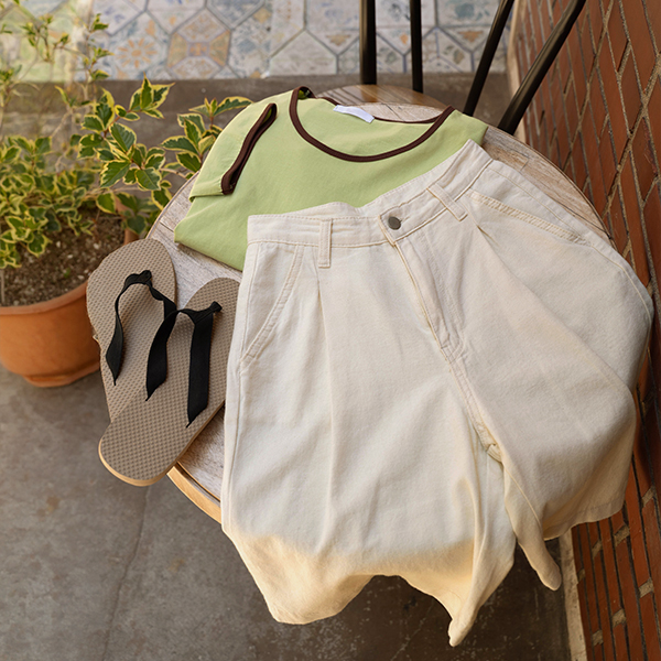 Daily Pintuck Half-length Shorts
