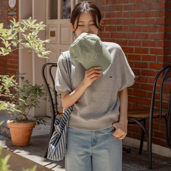 [Special Sale] Draw Patch V-neck Short-sleeve sweatshirt