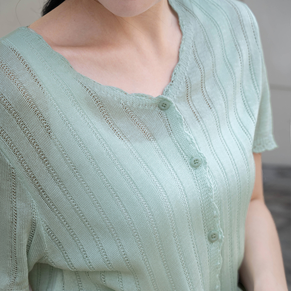 Sorbet String Short-sleeve Knitwear Cardigan