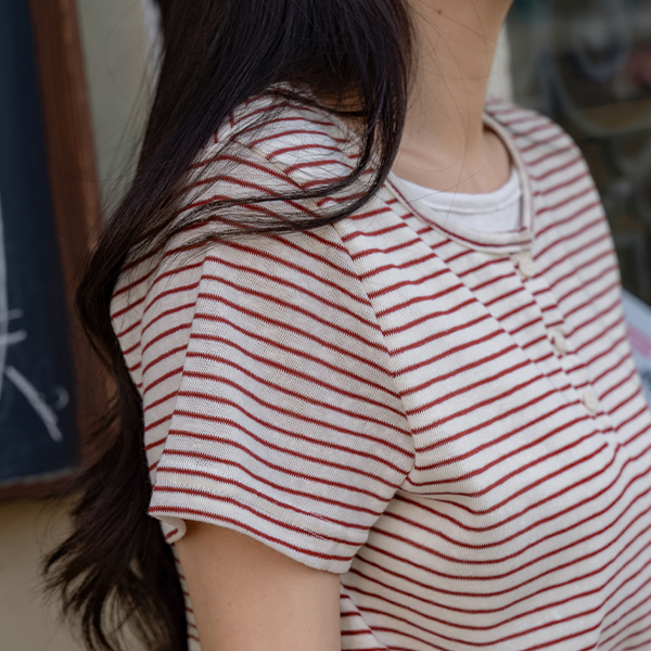 horizontal striped layered Short-sleeve T-shirt