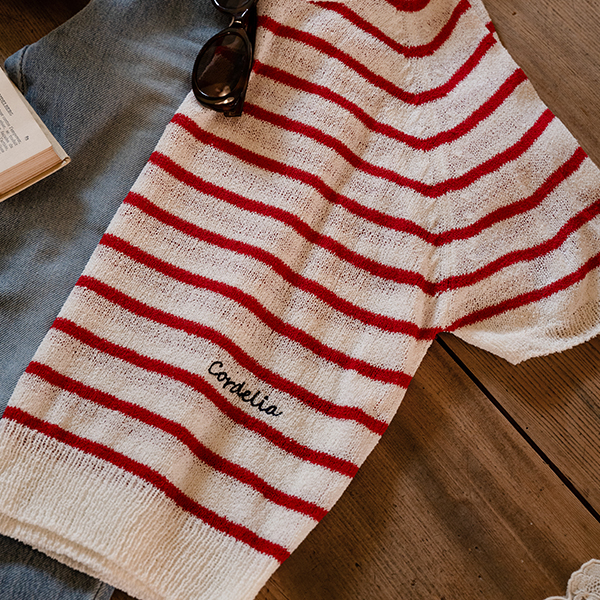[Special Sale] 리쉬 부클 horizontal striped Short-sleeve Knitwear
