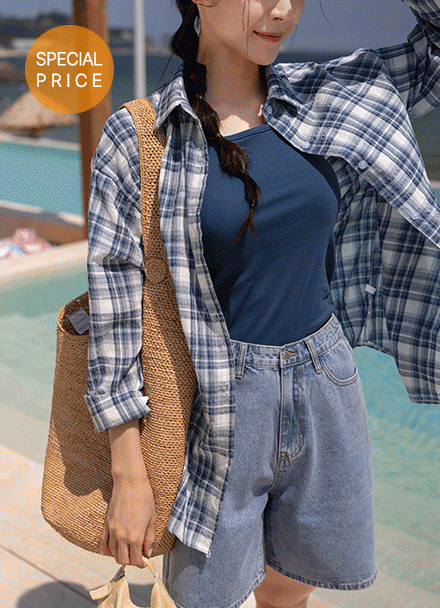 [Special Sale] Boat Summer Check Shirt Korea