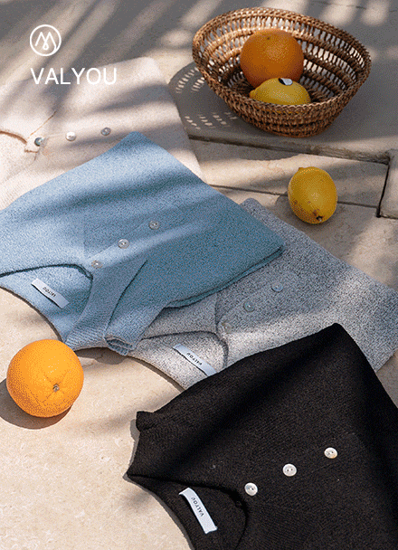 [valyou] Linen 부클 Collar Short-sleeve Knitwear Korea