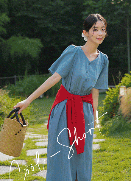 Rustling Cool V Short-sleeve Dress Korea