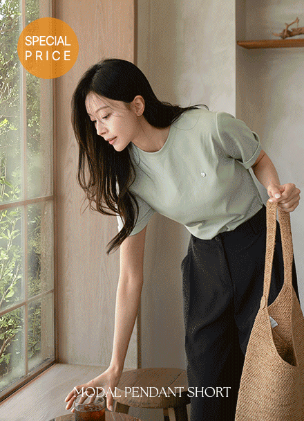[Special Sale] Modal Pendant Short-sleeve T-shirt Korea
