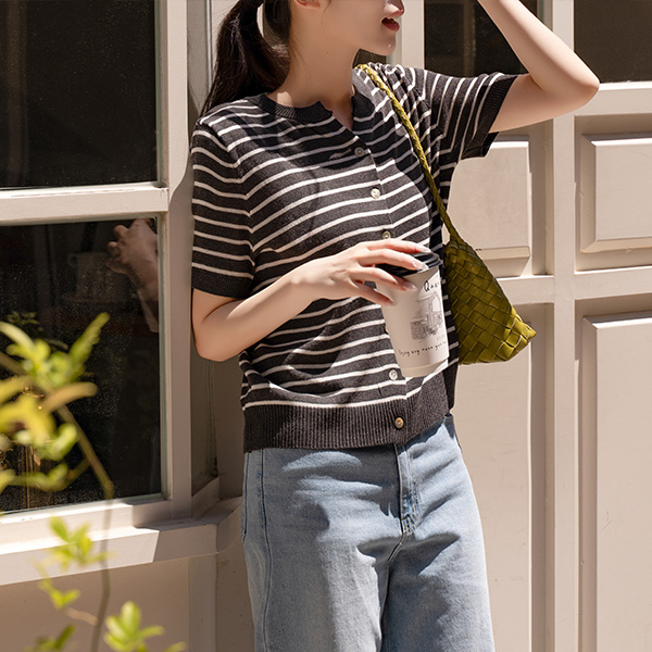 Linen Open Neck Short-sleeve Cardigan