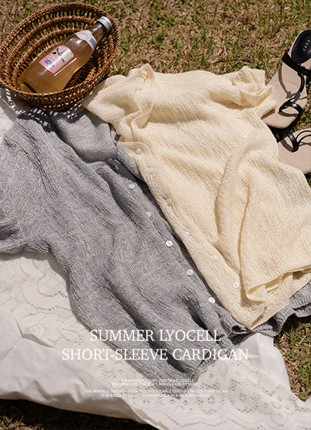 Summer Lyocelle Short-sleeve Knitwear Cardigan Korea