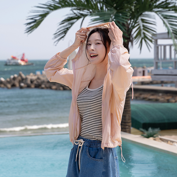 [Special Sale] Pastel Hood Windbreak string Jumper