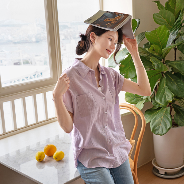 Rollup Cap Sleeve Pocket Short-sleeve Shirt